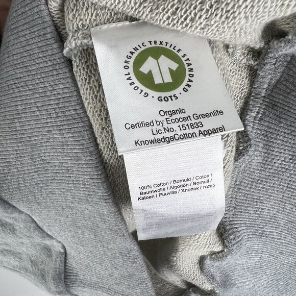 NWT Knowledge Cotton Apparel Gray w/ Black Owl Cotton Hoodie Mens Size Small S - Picture 6 of 8